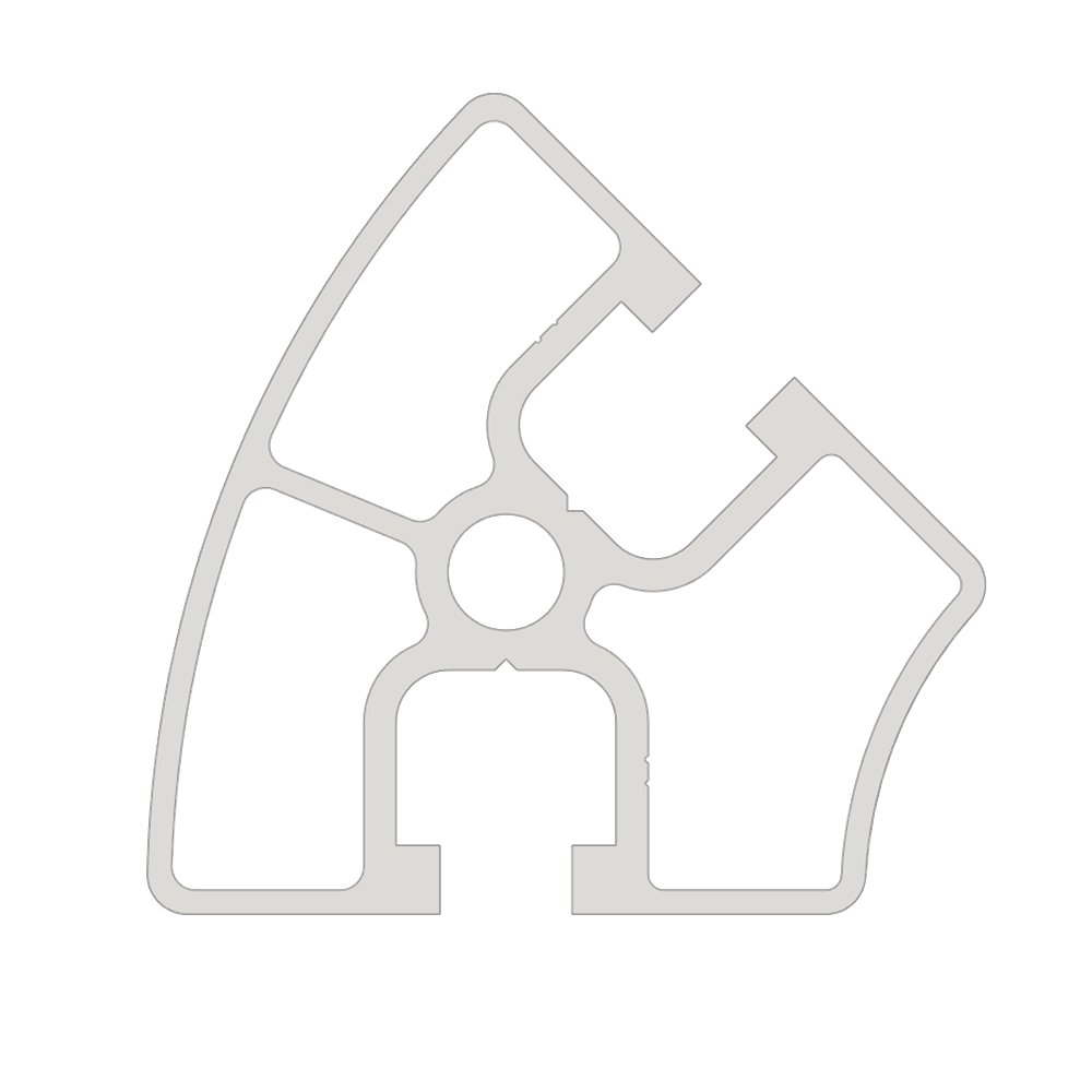 10-4545R45-0-1000MM MODULAR SOLUTIONS EXTRUDED PROFILE<br>45MM X 45MM 45DEG ROUND, CUT TO THE LENGTH OF 1000 MM